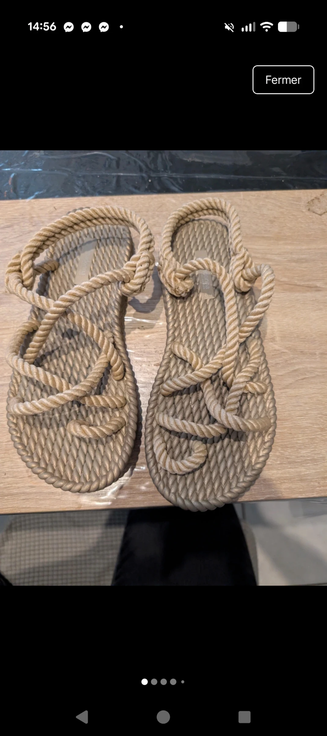 Très belle Sandales spartiates en corde Primadonna Collection - Dorées T.38